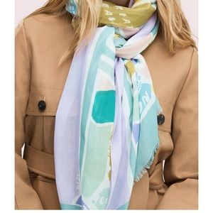 Kate Spade New York Central Park Map Oblong Scarf